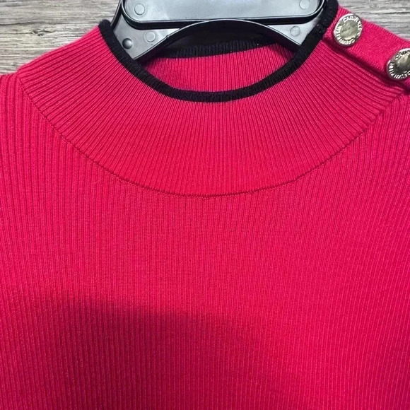 Calvin Klein Christmas 🤶 Red Mock Turtleneck Sweater XL - Picture 4 of 7